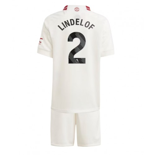 Otroški Nogometni dresi Manchester United Victor Lindelof #2 Tretji 2023-24 Kratek Rokav (+ Kratke hlače)